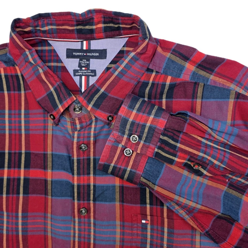 Tommy Hilfiger Red/Blue Hampshire‎ Plaid Mens Coupe Classic Fit Sz 2XL